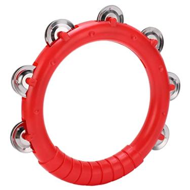 Imagem de Shanrya Sino de mão de fileira única, borda única sino portátil facilita a interação dos pais filhos serviço longo E vida leve para interior para crianças em casa (vermelho)