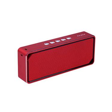 Imagem de HIOD Alto-falante sem fio Bluetooth Subwoofer estéreo portátil à prova d'água alcance Bluetooth de 10 m para viagens em família ao ar livre, vermelho