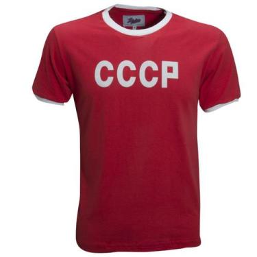 Imagem de Camisa Cccp 1970 (União Soviética) Liga Retrô  Vermelha Ggg