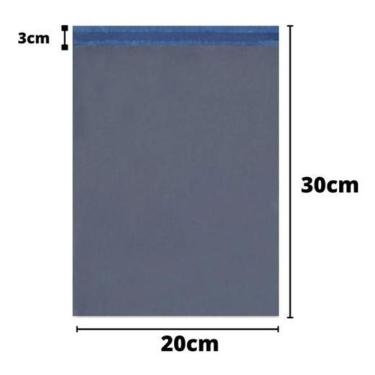 Imagem de Envelope Cinza Segurança Saco Embalagem 20X30 20 Uni