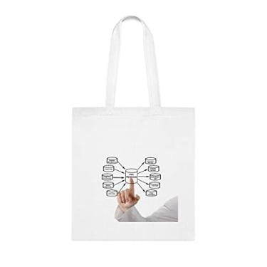 Imagem de Bolsa de armazenamento de dados, presente de armazém de dados, bolsa de ombro de armazém de dados, bolsas reutilizáveis de armazém de dados, ideia de presente de cesta de natal de aniversário, presente para ela, presente para ele, bolsa feminina, Branco