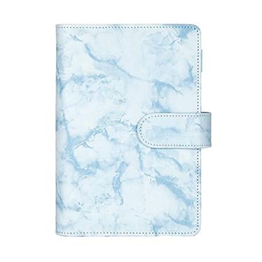Imagem de A5 A6 Caderno do Aluno Agendamento do Agendamento do Caderno Planejador de Capa de Caderno de Couro Falso Marmoreado, Azul, A6