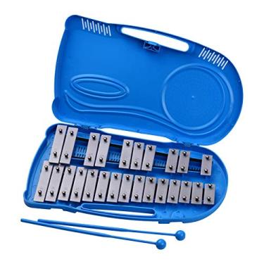 Imagem de Qudai Profissional 25 notas Glockenspiel Xilofone Instrumento de percussão Instrumento de ensino educacional inicial com caixa de plástico 2 Marretas para Bebês Crianças Crianças EF