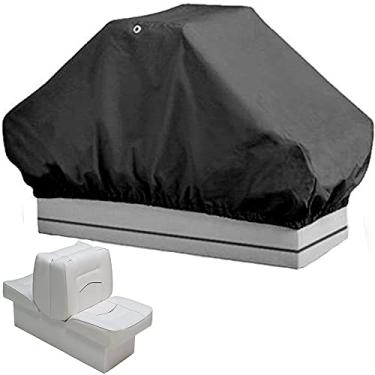 Imagem de Skyour Capa de assento para lounge barco à prova de poeira preta dobrável de volta para trás série Deluxe estilo balde lounge capa de assento para barco e pátio e ao ar livre capas de assento para barco (não inclui assentos para barco)