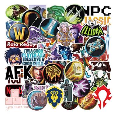 Imagem de Adesivos World of Warcraft para garrafas de água 50 peças fofas, à prova d 'água, estética, adesivos modernos para adolescentes, meninas perfeitas para garrafa de água, laptop, telefone, viagem vinil extra durável