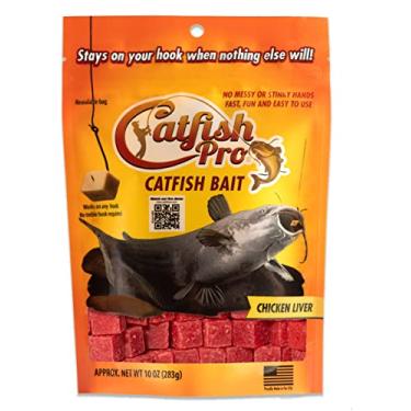 Imagem de Catfish Pro Isca de pesca de fígado de galinha - saco de 293 ml com 80 peças | Perfume irresistível para peixe-gato | Sem bagunça, permanece no seu anzol quando nada mais acontecer | Ótimo para vara,