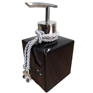 Imagem de Dispenser Porta Sabonete Líquido Frasco Porta Alcool Gel e Hidratante - Preto e Prata