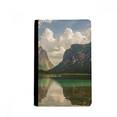 Imagem de Lake Mountain Science Cenário Natureza Porta Passaporte Notecase Burse Carteira Capa Cartão Bolsa, Multicolor
