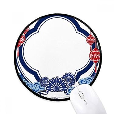 Imagem de DIYthinker Cultura Chinesa Flor Azul Passionate Mouse Pad Desktop Escritório Tapete Redondo para Computador