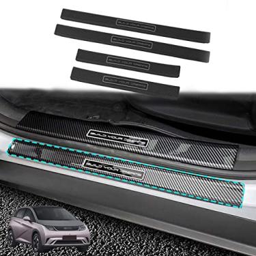 Imagem de GZBFTDH Protetor protetor de rasgo do peitoril da porta do carro, compatível com acessórios de golfinho BYD 2021, painéis de aço limiar protetor de entrada de porta de peças de automóvel (externo)