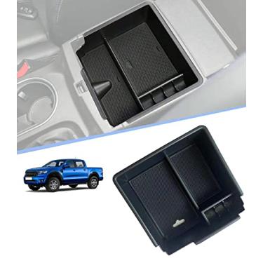 Imagem de GZBFTDH Suporte organizador de caixa de armazenamento de braço para console central de peças automotivas, compatível com acessórios interiores de automóveis Ford Ranger 2012-2021