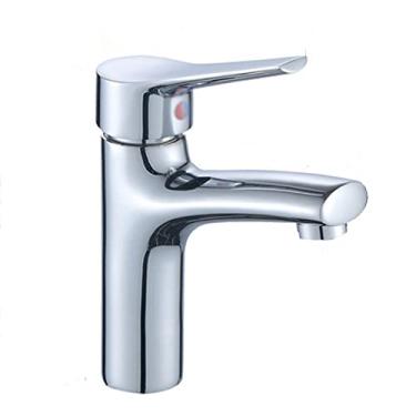 Imagem de LIDON Torneira de banheiro de alça única torneira da pia do banheiro furo único torneiras de latão torneira da bacia latão torneira do banheiro furo único, cromo A (cor: cromo B)