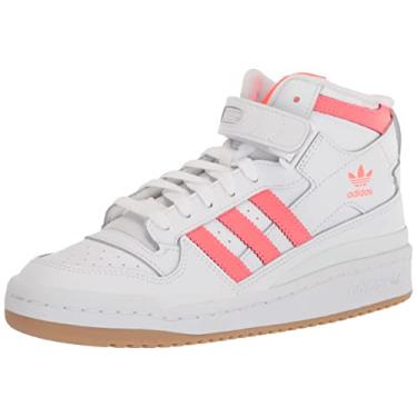 Imagem de adidas Originals Tênis feminino Forum Mid, Branco/turbo/goma, 9.5