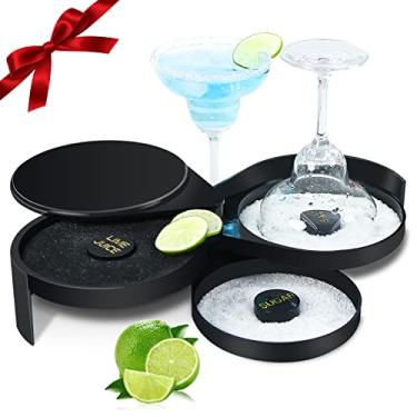 Imagem de Artilife Margarita Salt Rimmer, Bartender Tool Cocktail Margarita Glass Rimmer 3 níveis Sugar Salt Rim Lime