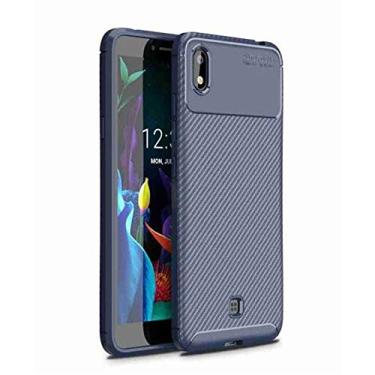 Imagem de Capa Capinha Anti Impacto Para LG K8 Plus com Tela de 5.45" Polegadas Case Com Desenho Fibra De Carbono Shock Queda - Danet (Azul)
