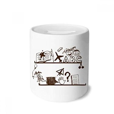 Imagem de DIYthinker Linda ilustração infantil estante para dinheiro, porta-moedas de cerâmica, presente de cofrinho