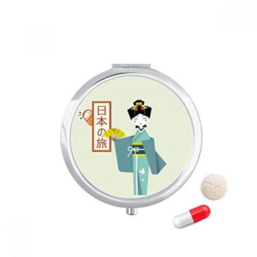 Imagem de Porta-comprimidos tradicionais japoneses para meninas antigas, caixa de armazenamento de remédios