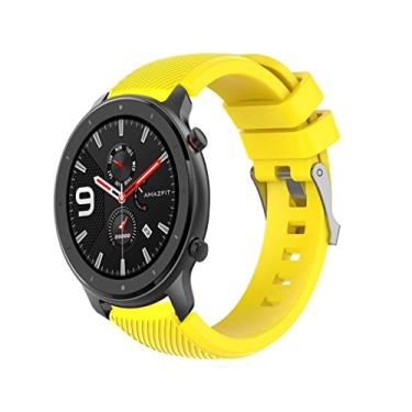 Imagem de Pulseiras NSmart compatíveis com Amazfit GTR 47MM / GTR 2 / GTR 2e / GTR 3 / GTR 4 (Amarela Rajada)