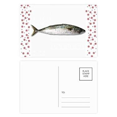 Imagem de Cartão postal para celebração de flores de Natal em formato de peixe oceano longo, preto, cartão postal de bênção