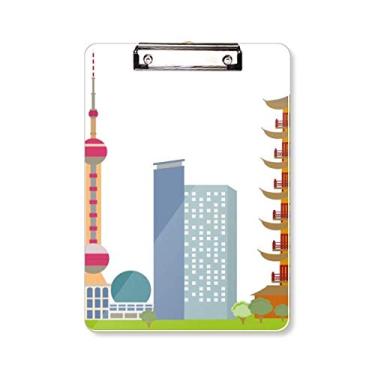 Imagem de China Architecture TV Tower padrão de ponto de referência pasta prancheta placa de apoio A4