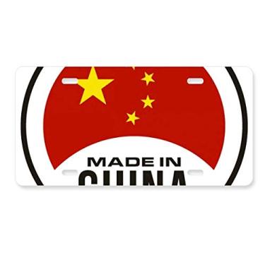 Imagem de DIYthinker Placa de licença chinesa redonda nacional chinesa de aço inoxidável para decoração de carro
