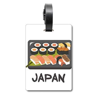 Imagem de Caixa de sushi tradicional japonesa com etiqueta para cartão de bagagem, etiqueta para pendurar