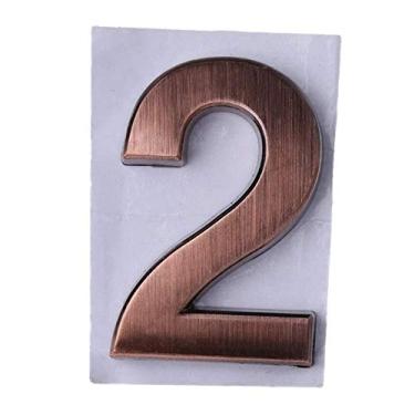 Imagem de Números e letras de casas ABS Plástico Bronze Autoadesivo 0-9 Números de portas Sinal de endereço de casa personalizado