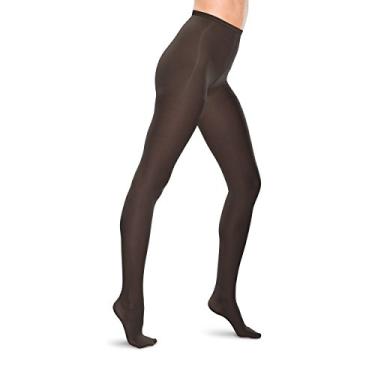 Imagem de Therafirm Meia-calça feminina de suporte transparente - nylon de compressão suave 15-20mmHg (preta, média)