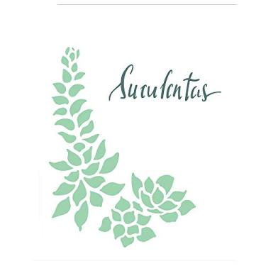 Imagem de Stencil de Acetato para Pintura OPA Simples 20 x 25 cm - 2514 Plantas Suculenta II