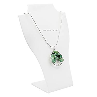 Imagem de Colar Árvore da Vida Quartzo Verde Indiano Banhado a Prata