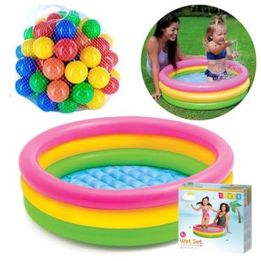 Imagem de Piscina de Bolinhas 80 Litros Tricolor + 50 Bolinhas Coloridas