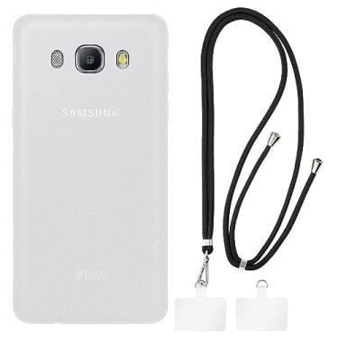Imagem de Shantime Capa para Samsung Galaxy J5 2016 + cordões universais para celular, pescoço/alça macia de silicone TPU capa protetora para Samsung Galaxy J5 2016 (5,2 polegadas)