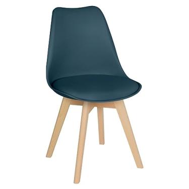 Imagem de Loft7, Kit 6 cadeiras jantar cozinha Leda Eames com assento estofado