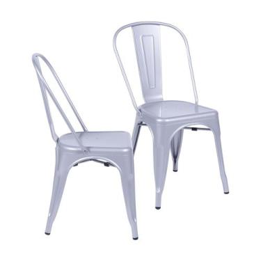 Imagem de Conjunto 2 Cadeiras Sala De Jantar Titan Aço Pintura Cinza - Or Design
