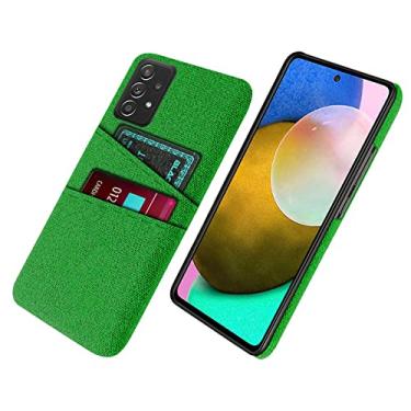 Imagem de Capa de telefone com cartão duplo de tecido luxuoso para Samsung Galaxy A52 A52S M33 M53 A53 A 52S 5G A72 A12 S22 Ultra Plus S21 S20 FE Capa, verde, Galaxy S10e 5,8 POLEGADAS