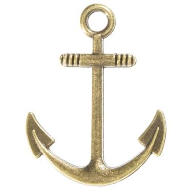 Imagem de West Coast Paracord Pingentes de âncora e anzol para fabricação de miçangas e joias – Disponível em acabamento prateado, dourado e bronze, 10 Pack, Zinco, Sem Pedra Preciosa