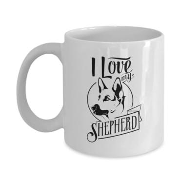 Imagem de Caneca de café de pastor alemão, presentes de pastor alemão, presente para pastor alemão, caneca com tema de pastor alemão, ideia de presente de aniversário de Natal (325 ml)