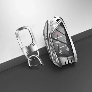 Imagem de LAVIYE Capa protetora da chave da liga de zinco do carro, para Cadillac CT4 CT5 CT4-V C8 Corvette 2018 2019 2020 2021 Acessórios