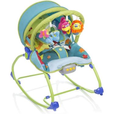 Imagem de Cadeirinha De Descanso 2 Em 1 Bouncer Sunshine Baby Safety 1st Pet`s World Balanço Vibratória e Musical + Mosquiteiro Azul Colorido