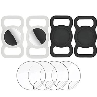 Imagem de Capa para etiqueta de cachorro para Apple Airtag, suporte antiarranhões para animais de estimação da Apple AirTags com protetor de tela, acessórios para gatos com rastreamento de GPS,