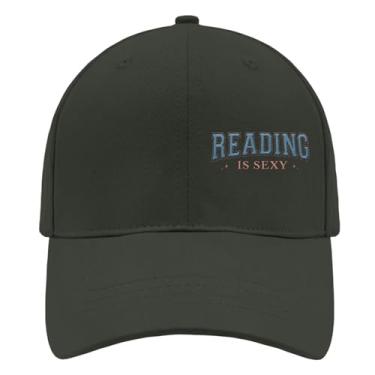 Imagem de Boné de beisebol Reading is Sexy Trucker Hat para adolescentes retrô bordado snapback, Verde escuro, Tamanho Único