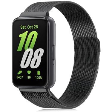Imagem de Oanux Pulseiras de malha de metal para Samsung Galaxy Fit 3, pulseira de aço inoxidável compatível com Samsung Galaxy Fit 3 para mulheres e homens