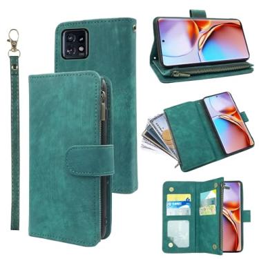Imagem de Capa carteira compatível com Motorola Edge+ Plus 2023/Edge 40 Pro 5G/Moto X40 e suporte de cartão de crédito flip de couro vintage premium acessórios para celular Folio Purse Capa para celular para X
