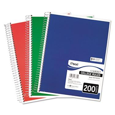 Imagem de Mead Caderno espiral, papel pautado universitário, 28 x 20 cm, 200 folhas, cores sortidas, 1 unidade (06780)