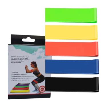 Imagem de Kit 5 Elástico Extensor Para Exercícios Faixa De Borracha Academia Treino Em Casa Ginastica Pilates E Fisioterapia Funcional Yoga Musculação Super Mini Band PREMIUM