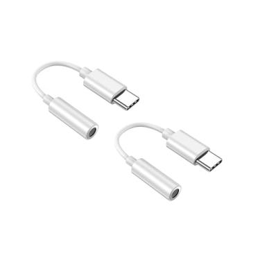 Imagem de Cabo auxiliar adaptador USB C para fone de ouvido compatível com Samsung, iPhone 15, iPad Pro - DAC HiFi tipo C para fone de ouvido de 3,5 mm, 2 peças