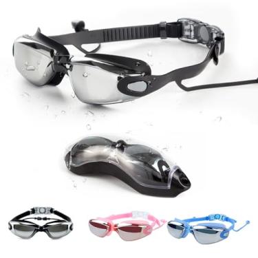 Imagem de Óculos De Natação Profissional Antiembaçamento Piscina Mar - Óculos para Mergulho Nadar Antiembaçante - ECOMLAR® (PRETO ESPELHADO)