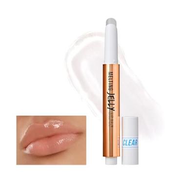 Imagem de KISS NEW YORK Bálsamo labial profissional de geleia derretida, batom hidratante e de alto brilho, longa duração, efeito volumoso, não pegajoso e não bolo, fácil aplicação e cobertura natural