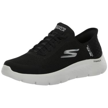Imagem de Skechers Tênis feminino Go Walk Flex Hands Free Slip-ins - Grand Entry, Preto/branco, 7 Narrow