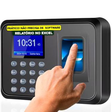 Imagem de Relógio de Ponto Biométrico Digital Eletrônico Máquina Para Empresa Com Conexão USB Confirmação Sonora E Visual Impressão Digital Para Registro De Pontos Não Requer Instalação de Software